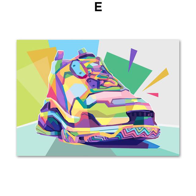 Funky Luxusní značka Tenisky Móda Boty Nástěnné umění Malba na plátno Severské plakáty a potisky Nástěnné obrazy pro výzdobu obývacího pokoje