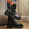 Women's Shoes Fashion  Platform Women Boots High Quality Women Sheos Retro Round Toe Punk Style Ankle Boots Motorcycle Boots New