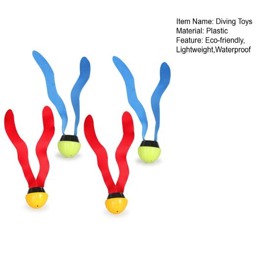 4Pcs Diving Toys Cartoon Safe Attractive Novelty Versatile Parent-child Interaction Multicolor Sea Weed Throwing Diving Toys Summer Toys