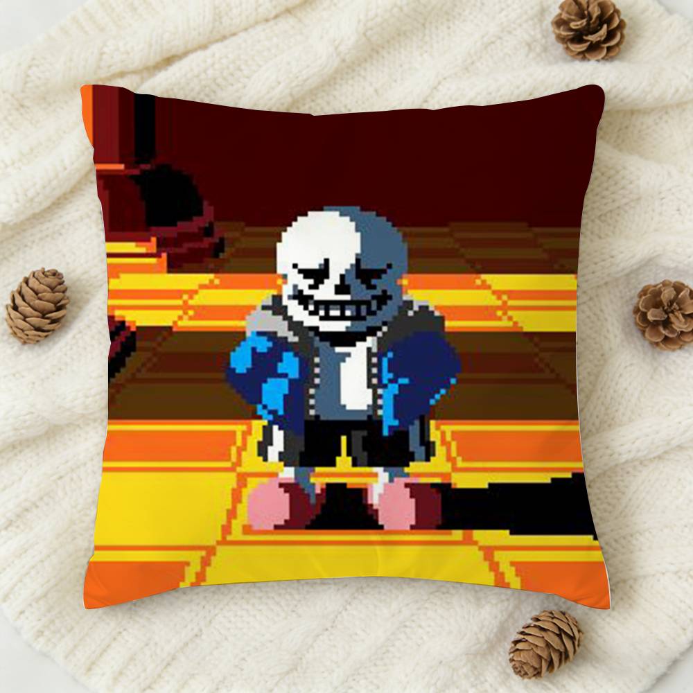 UUndertale Game Doublesided Printed Square Decorative Cushion Cover for Sofa Living Room Home Decor