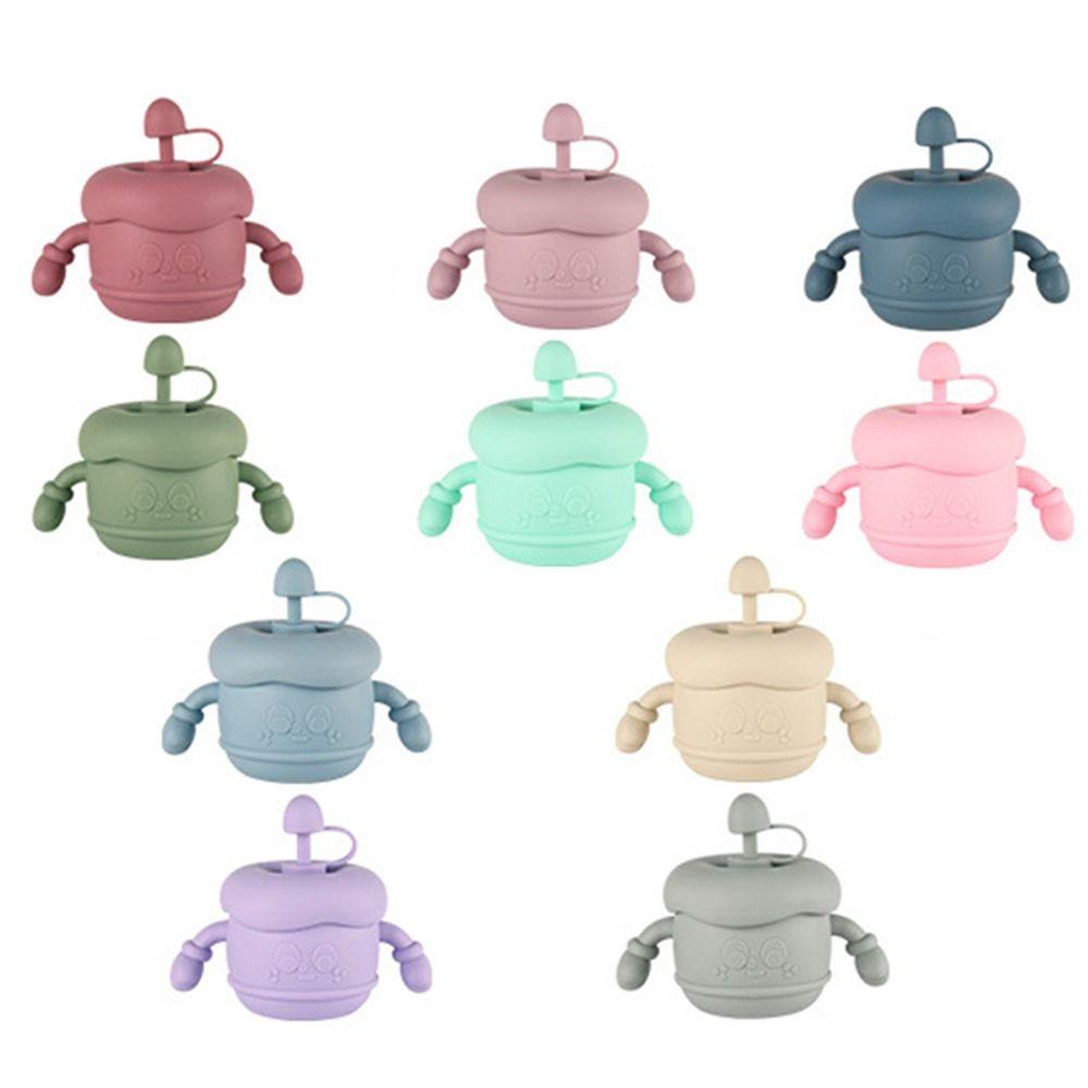 Soft Silicone Baby Training Cup Creative Drinking Cups with Straws Liquid Feed