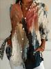 Women's fashionable painted printed lapel shirt