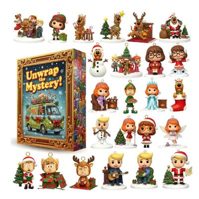 Christmas Movie Character Advent Calendar Acrylic Hanging Decoration 24 Days Xmas Countdown Calendar Home Office Desktop Ornament