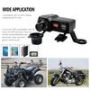 12V 2.1A Motorrad Doppel-USB-Handyladegerät mit Ein-Aus-Schalter & LED-Voltmeter & Zigarettenanzünder, Motorradlenkerklemme, Wasserdicht