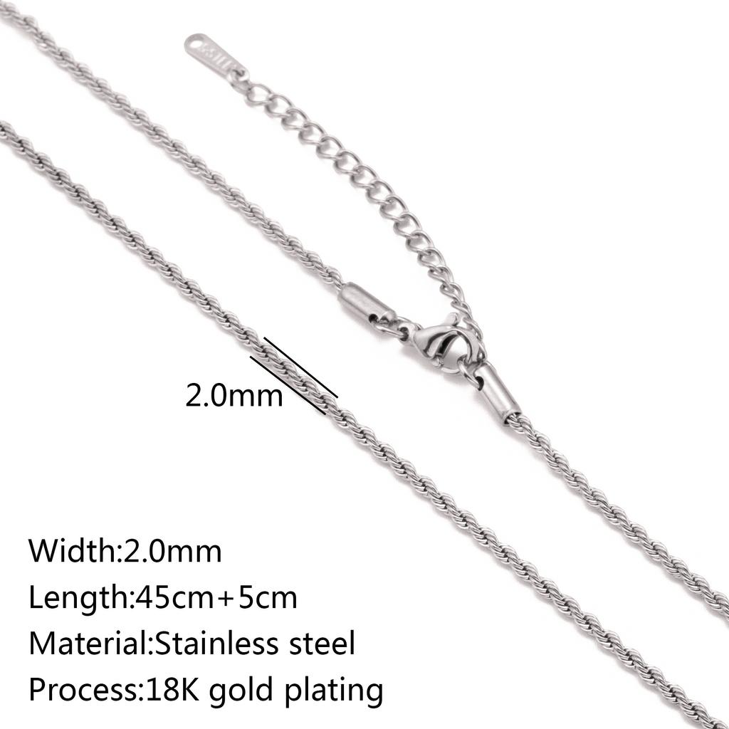 5Pcs/Lot Stainless Steel Bead Rope Link/Cuban/Paperclip Links Snake Chain Necklace Diy Women Jewelry 18K Gold Color Neck Chains