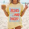 Funny Christian Taco Shirt Comfort Colors Tee Jesus and Tacos Shirt Taco Lover Faith Humor Gift Tshirt Women Men