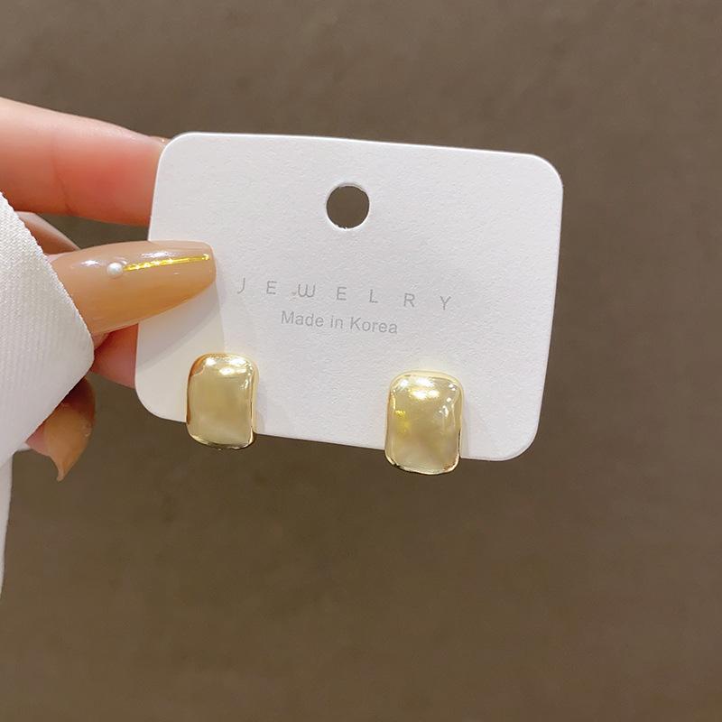 

S925 Silver Needle Geometric Metal Small Ear Buckle ins Cold Wind Small Earrings Korean Earrings