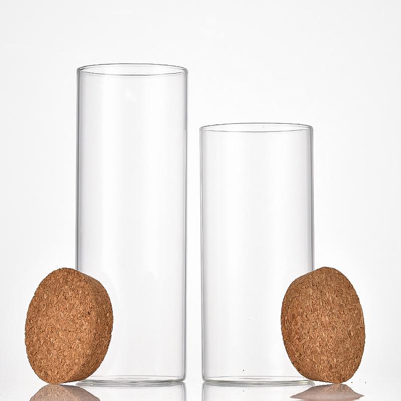High Borosilicate Glass Storage Jar - 80mm Wide Mouth Bottle for Flower Tea or Incense