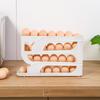 Egg Storage Box Auto Rolling Egg Container Auto Rolling Egg Holder for Fridge 4-tier Space-saving Dispenser Organizer