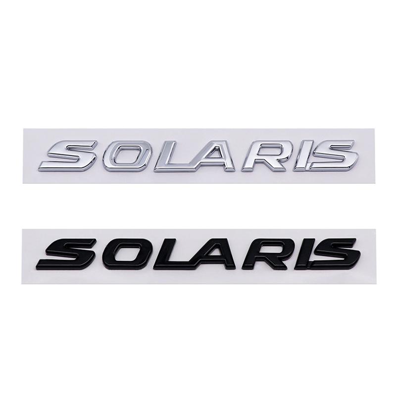 AAYT1 ABS SOLARIS Letter Word Stickers Car Rear Trunk Emblem Auto Body Decorative Stickers For Russia Hyundai Car Styling Accessories