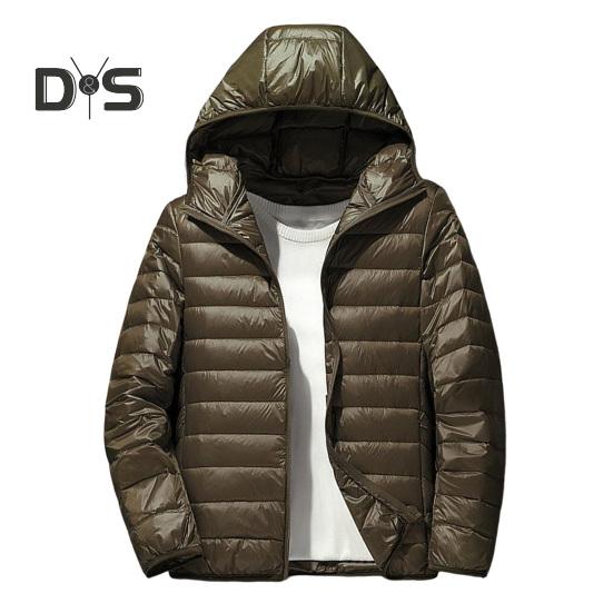 

Мужское хлопковое пальто с капюшоном, однотонная стеганая куртка с длинным рукавом, однотонная застежка-молния, легкая стеганая верхняя одежда XXXL армия зеленый