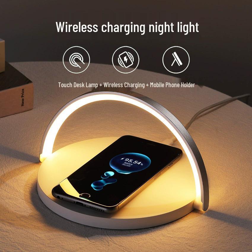 Sumi Wireless Charger: 3-in-1 Touch-Control Desk Lamp & Phone Holder