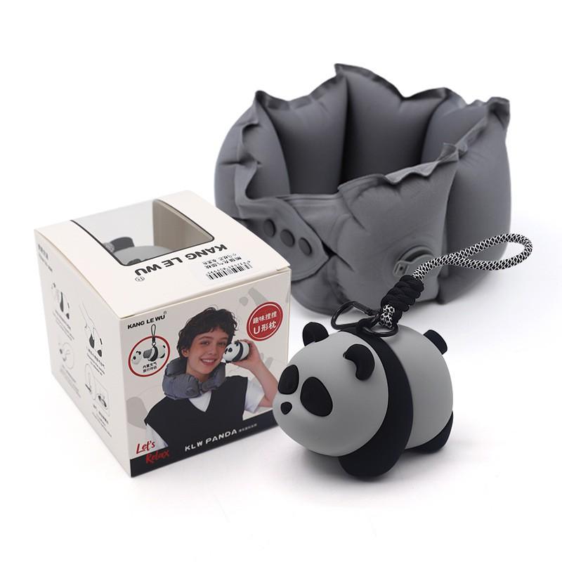Inflatable Elephant U-Shaped Neck Pillow Travel Office Nap Portable Cartoon Cushion Support Comfort