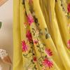 Ethnic Style Embroidered Cotton-Linen Scarf: Thin, Breathable, Fashionable Sun Protection; Wear as Head Wrap or Shawl.