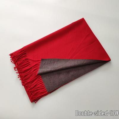 2024 Autumn/Winter Imitation Cashmere Double-Sided Red Scarf - Solid Color, Warm Shawl for Women, European & American Style.