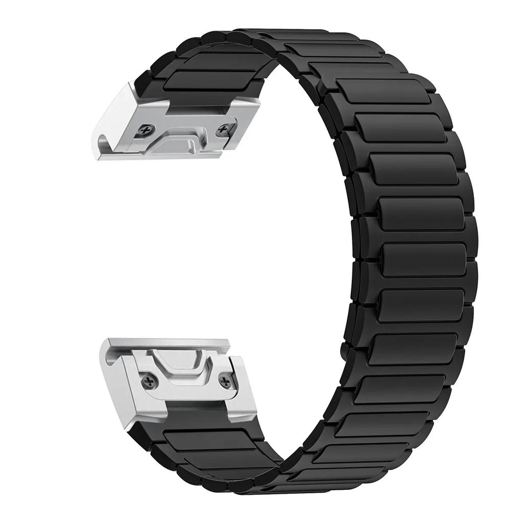 26mm Magnetic Silicone Strap for Garmin Band Fenix 8 51MM 7X 7 Pro Fenix 6X 5X 5Plus Tactix 7 Enduro 3 Loop descent mk1 Bracelet