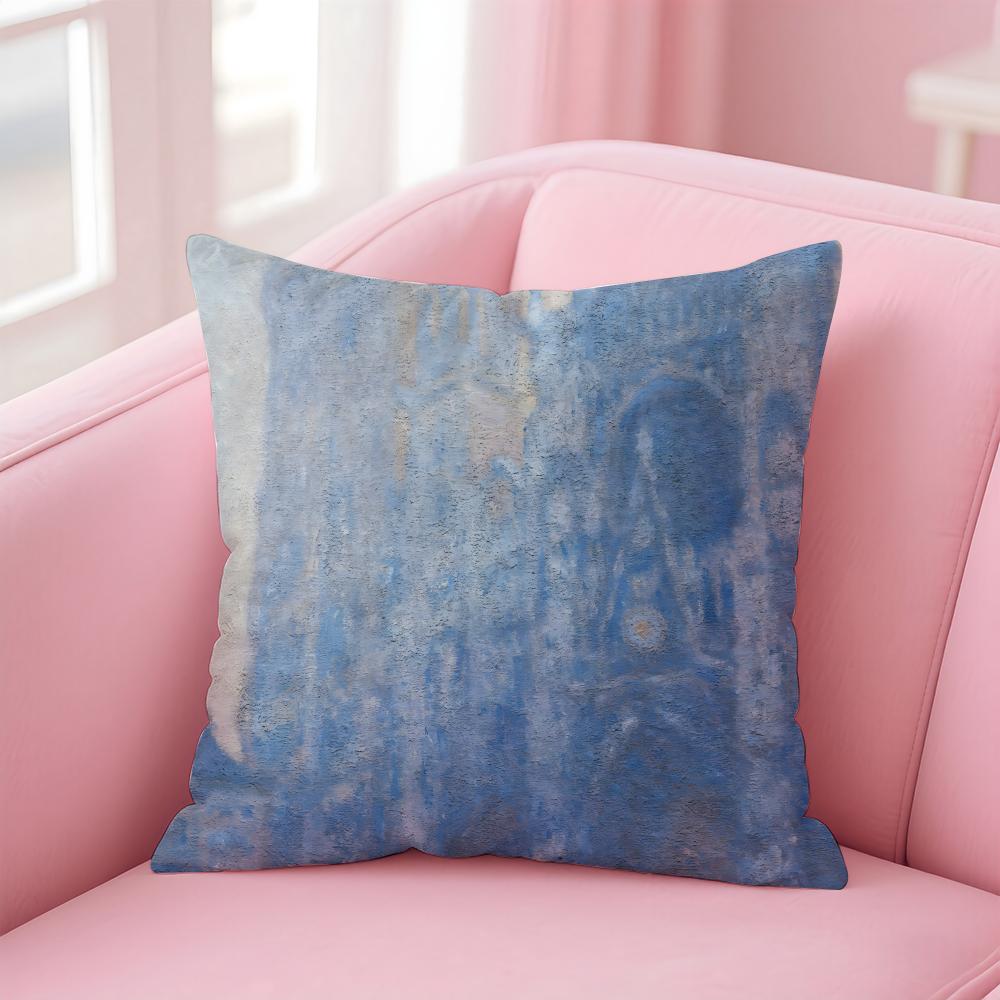 OscarClaude Monet Kissenbezug Leinen Kissenbezug Weiche Dekoration für Sofa Wohnzimmer