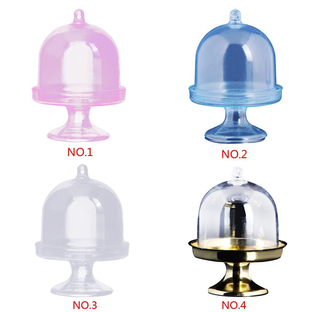 12Pcs Mini Cake Stand Sweet Cupcake Box Plastic Candy Box Wedding Party Favor