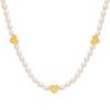 Korean Sweet Peach Heart & Pearl Titanium Necklace