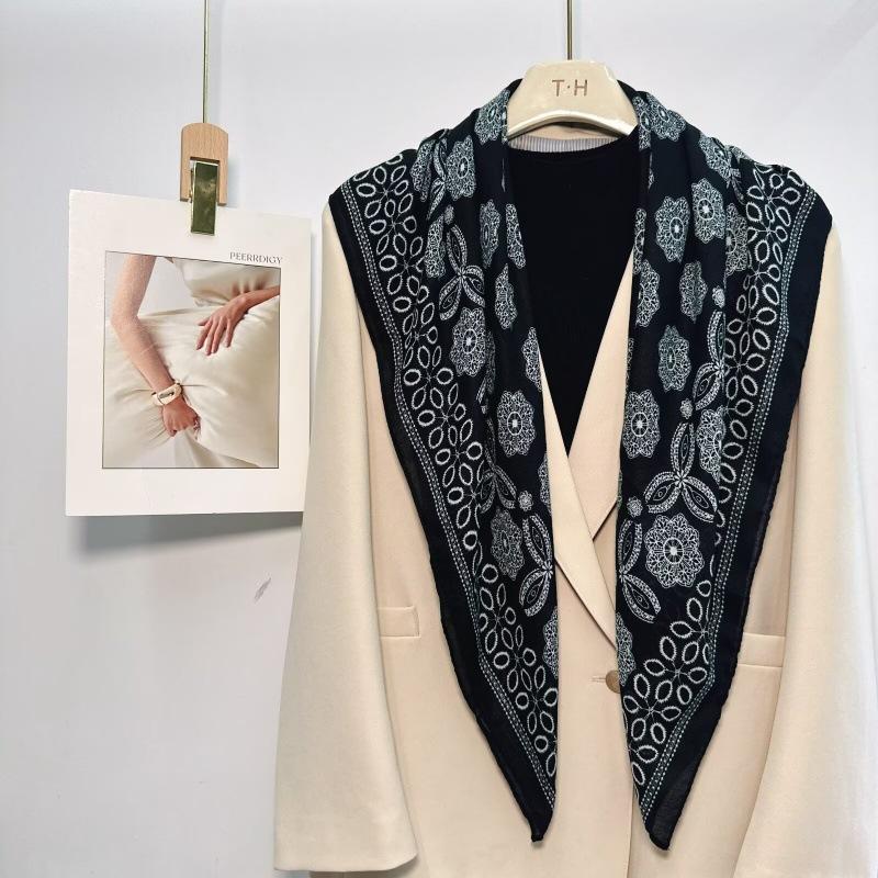 Vintage Versatile Women S 90cm Large Square Scarf Sun Protection Shawl