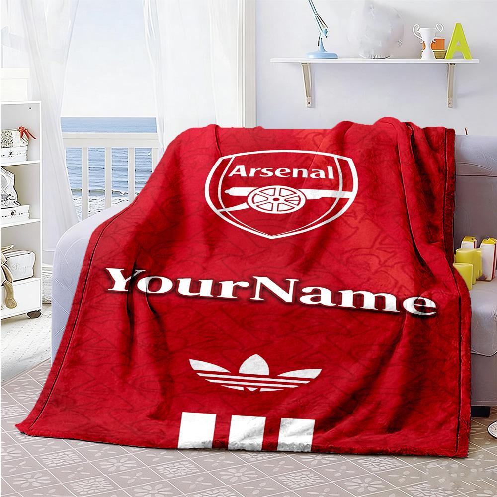 Arsenal Customize Text Blanket Gift Customizable Blanket Warmthful Decor Perfect for Office Picnics Couch Nap All-Season Use