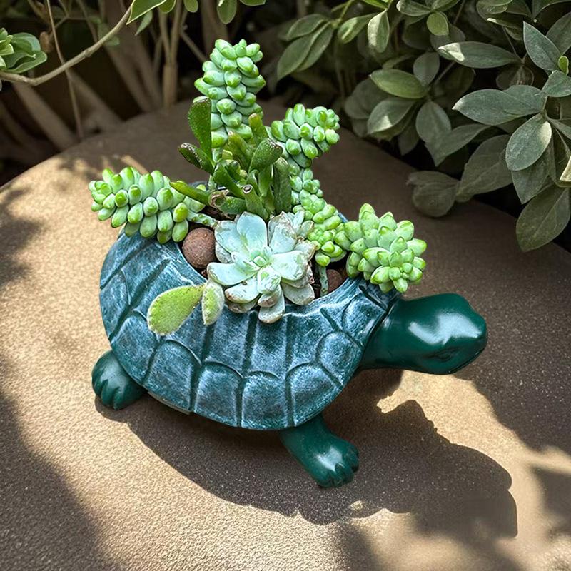 Creative Courtyard Turtle Flower Pot Outdoor Balcony Arrangement Landscape Green Plants Potted Rural Garden Animal Ornaments
