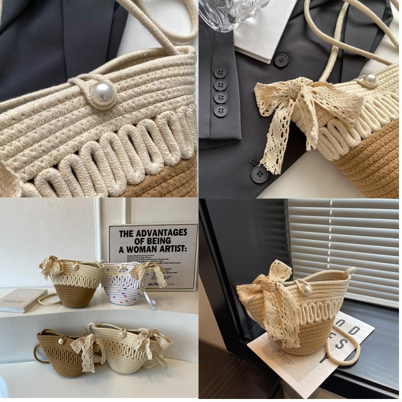 Handmade Straw Beach Bag for Women Shoulder Bag Crossbody Bag Summer Bag Hollow Bag Luxury Design New