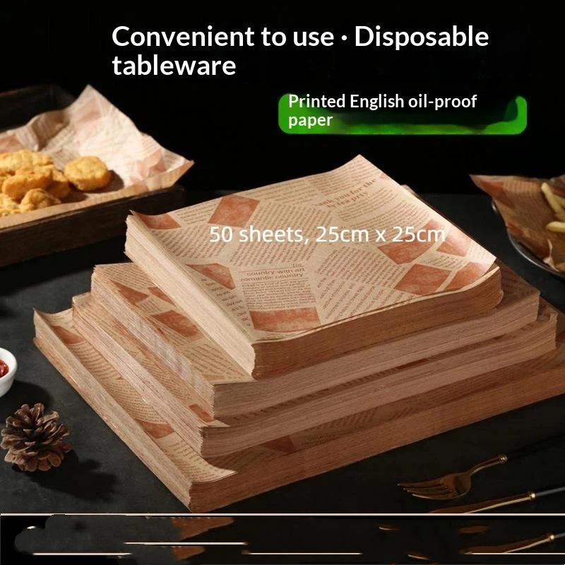 Nonstick Baking Paper 50 Sheets Food Grade Greaseproof Heat Resistant Waterproof Liners for Air Fryer Oven Roasting