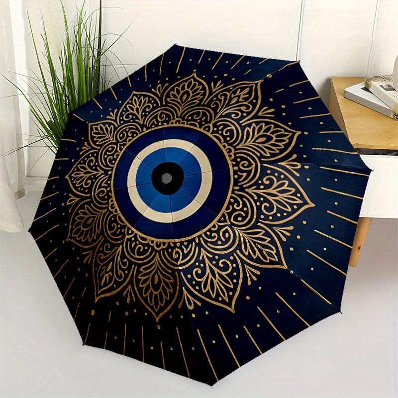 1pc Eagle Mandala Auto Open/close, All-Season Portable Folding Umbrella for Women & Men, Travel, Everyday, Formal Events - Compact Luxury Parasol, Out