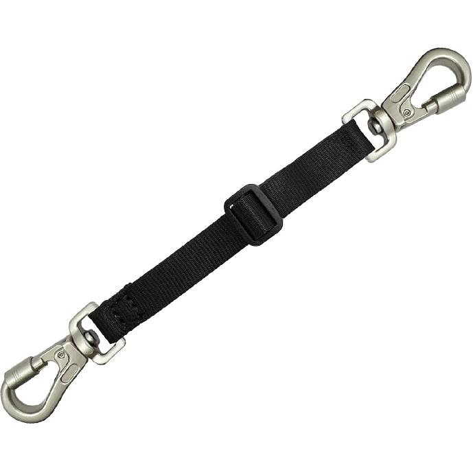 Double Ended Collar Backup Clip for Dog Harnesses, Safety Clip for Prong Collar with Gentle Nylon Webbing for Light Dog