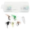 Fly Fishing Flies Kit Fly Fishing Bait Kit with Thrower Hook Swivel Plastic Beads Storage Box