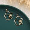 Promotional Earrings, Stylish And Simple Gold Face Contour Stud Earrings 1 Pair