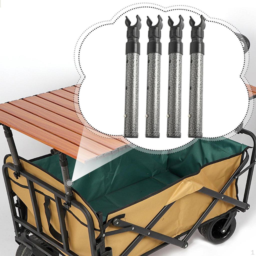 4 Pieces Camping Cart Table Support Rods Telescopic Pole Direct Replaces Durability Essential