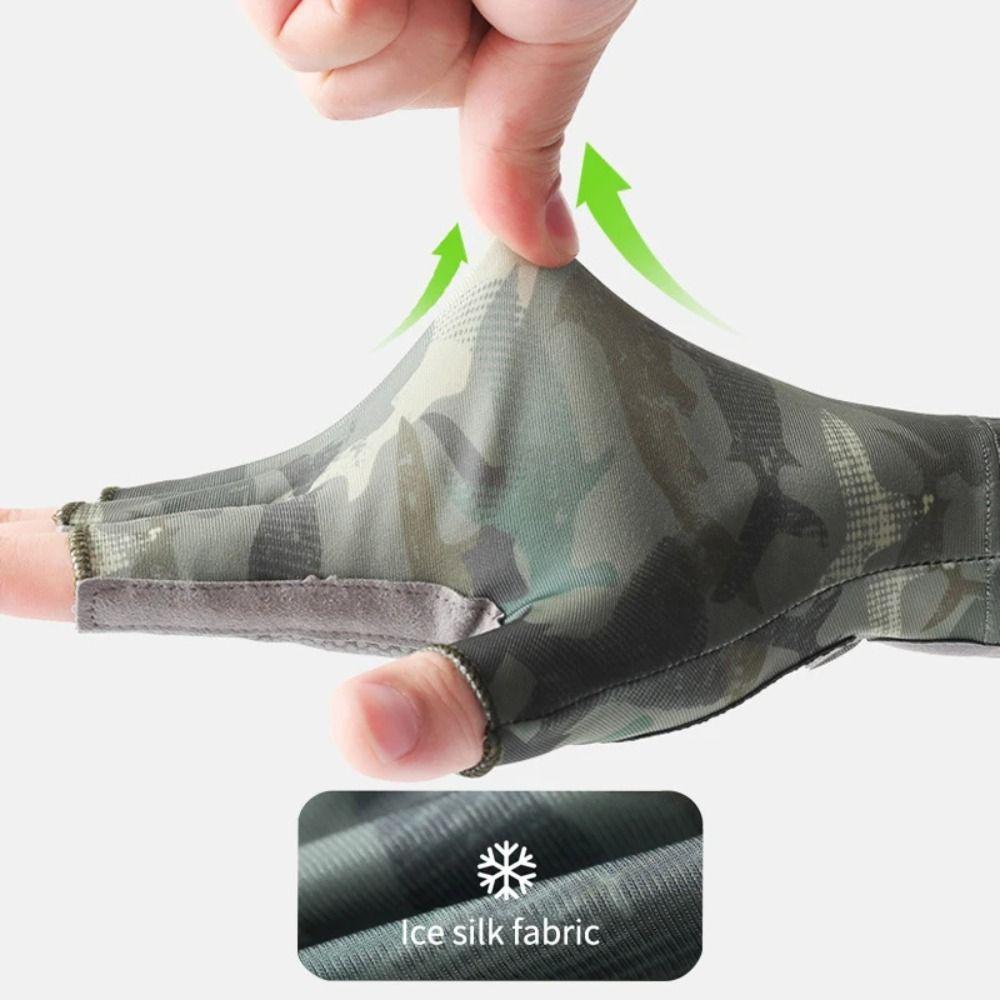 Sweat-absorbent Men Cycling Gloves Elastic Fingerless Gloves New Fishing Gloves