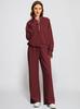 2025 Women's Oversized Half-Zip Sweatshirt and Wide-Leg Pants Set for Autumn/Winter