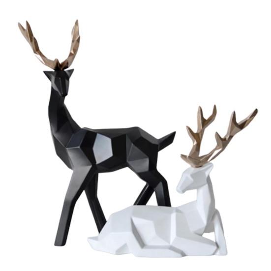 

2 шт. статуя лося модная 3D печать вечеринка дома хорошая символика 5 цветов украшения пара фигурка оленя чёрный/белый