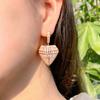 Three-Dimensional Large Diamond Shape Geometric Earrings, Super Flash Plated 18K Gold Micro-Set Zircon Earrings, Earrings.