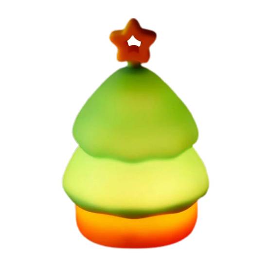 Christmas Night Light Bedside Touch Lamp with Color Changing Rechargeable Silicone Nightlight for Kids' Bedroom