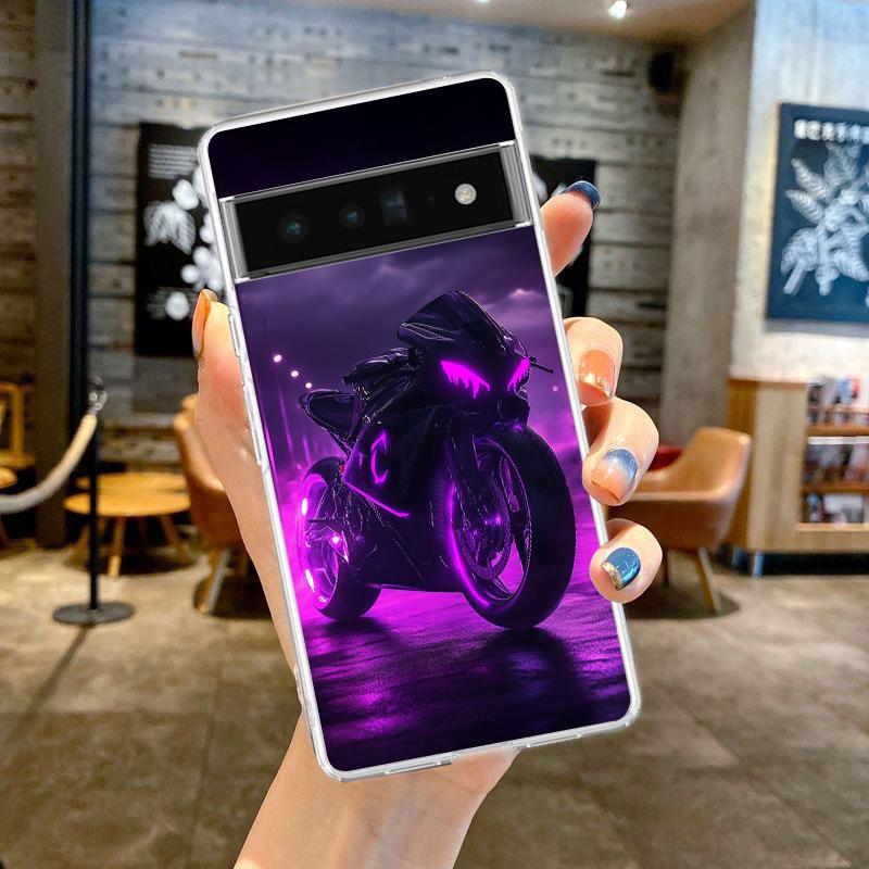 

Phone Case For Google Pixel 10 9 8 7 6 9A 8A 7A 6A 5 4 5A 4A 3A Pro XL Soft Clear TPU Transparent Cover Cool motorcycle Google Pixel 6