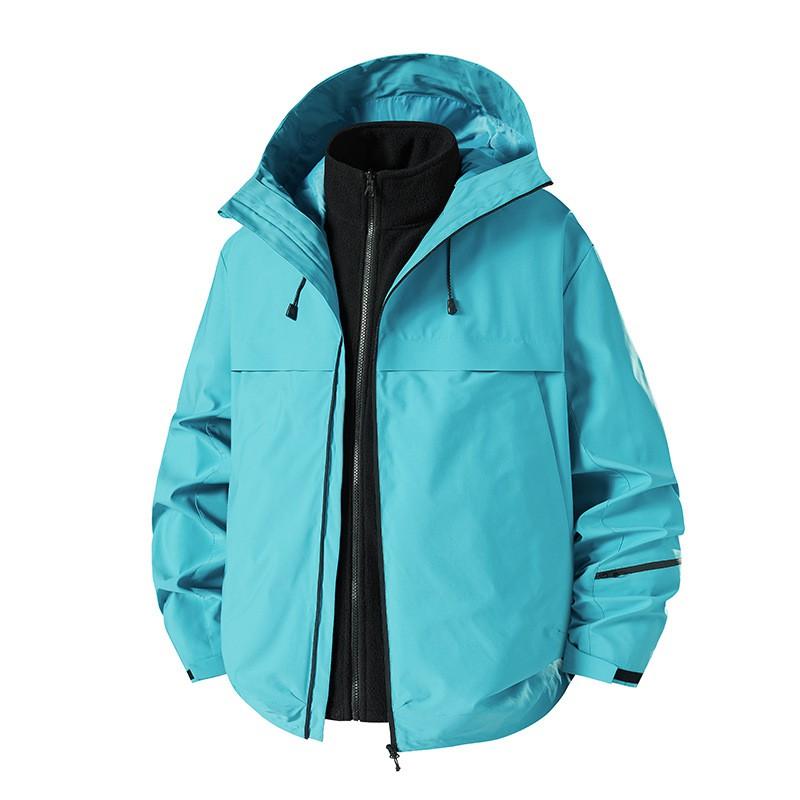 Unisex Outdoor Hiking Jacket With Removable Hood Windproof Breathable Waterproof Shell Winter Trekking Mountaineering