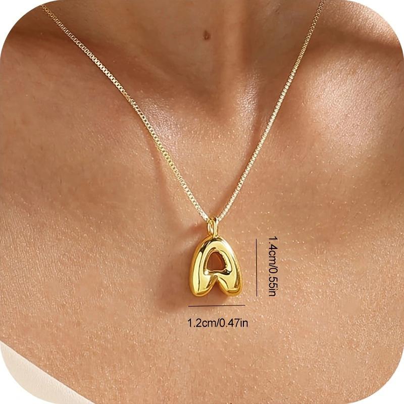 CARLIDANA New Female Pendant Chubby Mini Bubble Letters Stainless Steel Gold Plated 26 English Alphabet Letter Fashion Woman