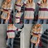 Women Winter Loose Striped Sweater Casual Stylish Pullover Perfect For Everyday Wear