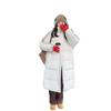 Down cotton clothes women's medium and long season over knee long jacket loose tide