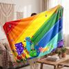 Numberblocks Personalized Flannel Blanket, Custom Printed Text Name, Warm Soft Blanket For Couch Bed