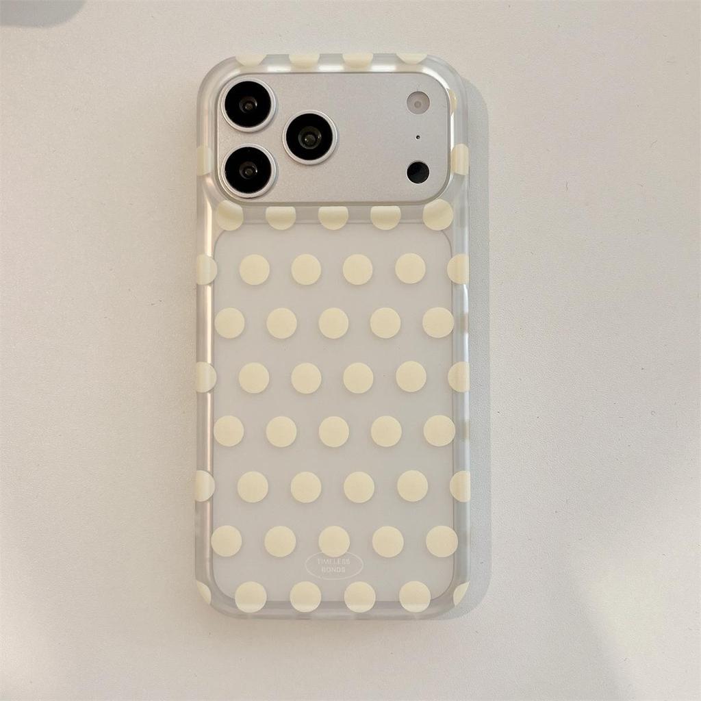 Drop-proof Frosted Polka Dot iPhone 14/13 Case for Apple 17/16/15 PROMAX