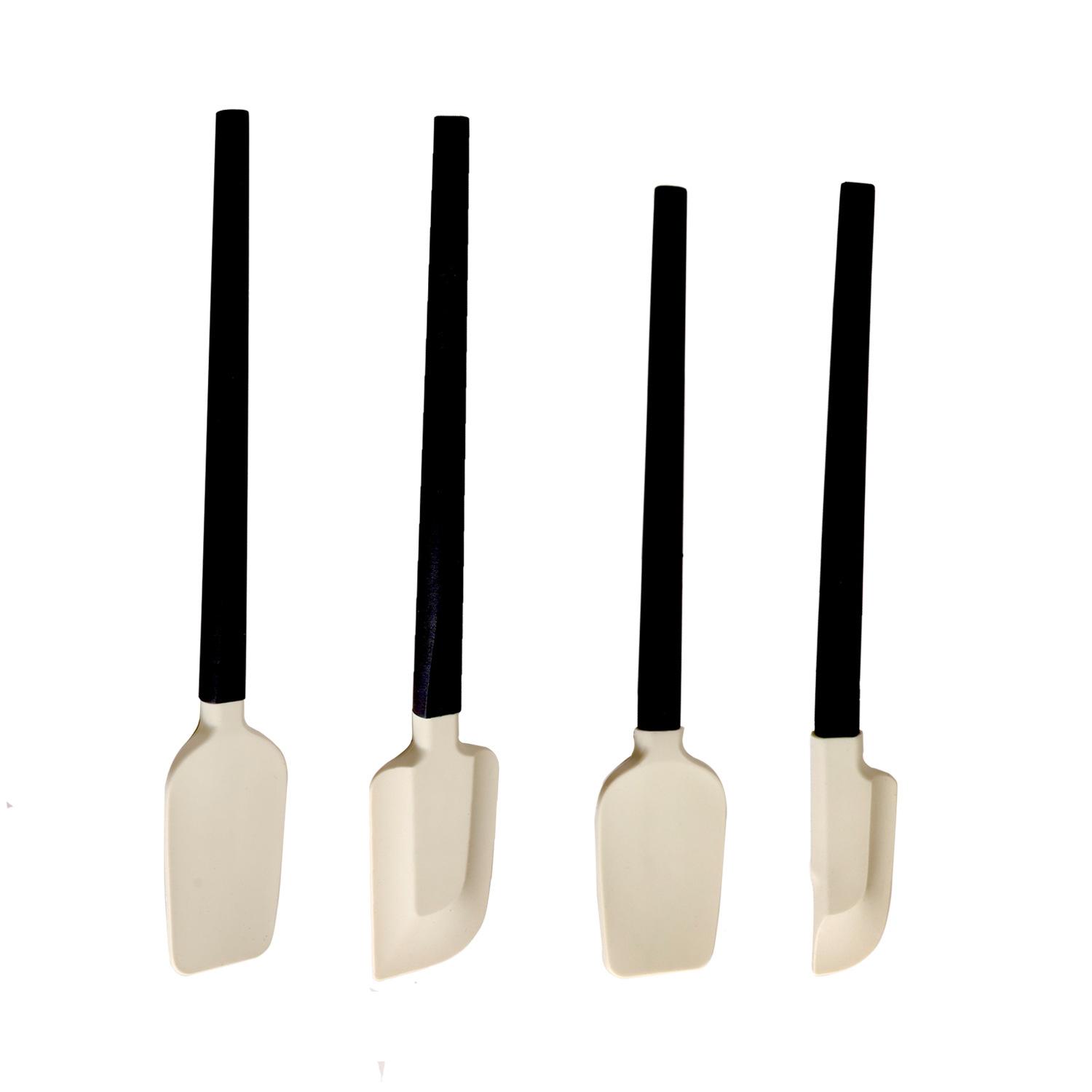 

Белый, черный скребок для выпечки крема, антипригарный длинный силиконовый шпатель Hanlde, скребок для печенья, кондитерских изделий, кухонные принадлежности, кухонные принадлежности 4pcs one set