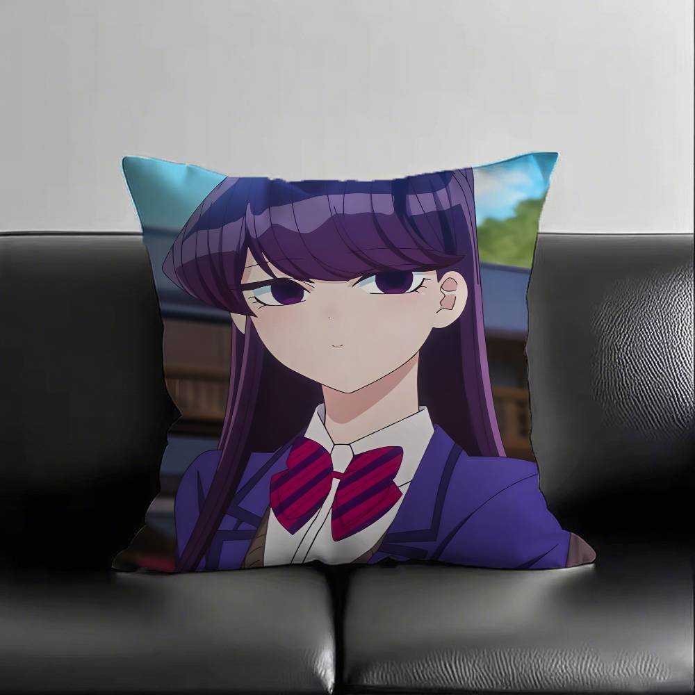 1pc Anime Character Komi Shouko Pillow Case Fashion Square Pillowcase Bedroom Sofa Room Ins Decoration Leisure