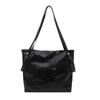 PU Solid Color Large Capacity Casual Tote Bag Winter Fashi Commuting Shoulder Bags 2026 Brand Temperament Versatile Female Bag