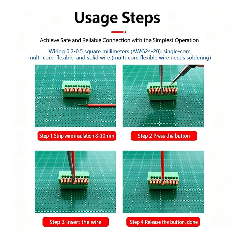 Solderless RJ11 To 8Pin Terminal Block Adapter RJ11 Male Plug / Female Jack To 8P Spring Push Terminal Connector