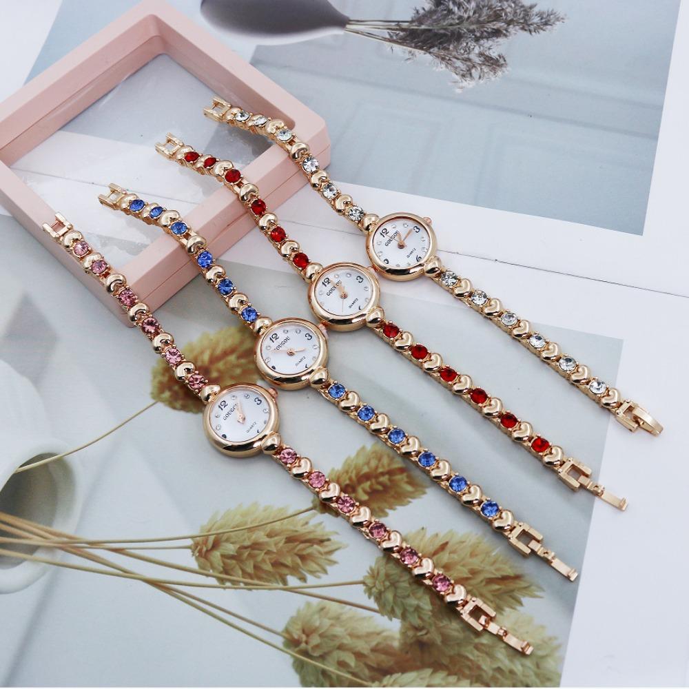 Steel Strap Luxury Wrist Watches Round Small Dial Quartz Watch Womens Quartz Wristwatch  Girls Gift